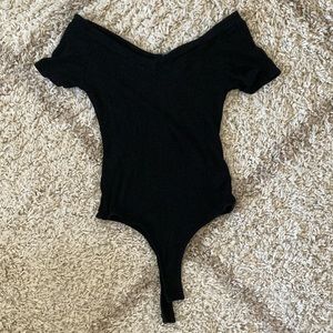 Lulus off the shoulder black bodysuit